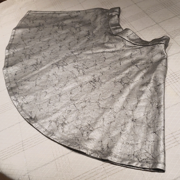 Catherine Malandrino NEW Flare Metallic Silver "PETE" Mini Skirt NWT Women's L - Picture 15 of 16
